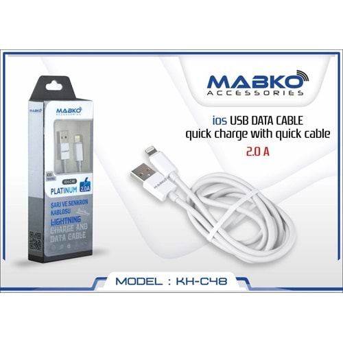 KH-C48 MABKO IPONE KABLO 2.0A