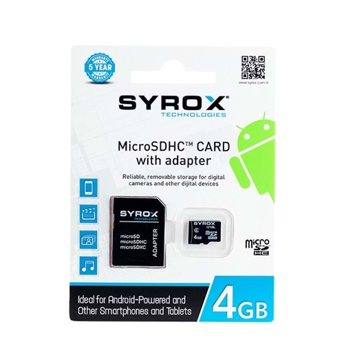 Hafiza kart SYROX 4GB SYX-MC4