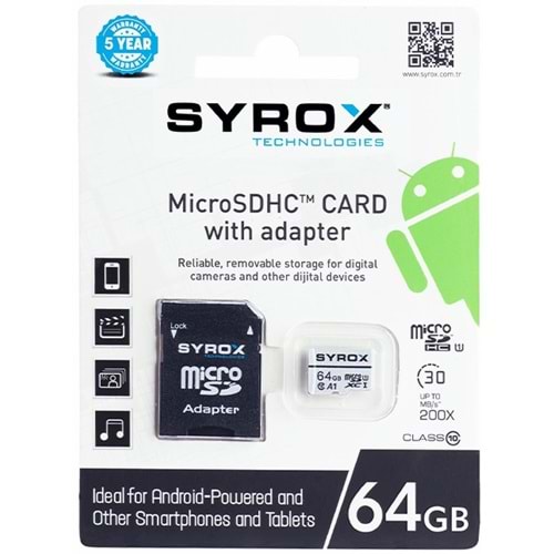 Hafiza kart SYROX 64 GB SYX-MC64