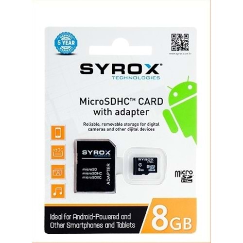Hafiza kart SYROX 8GB SYX-MC8