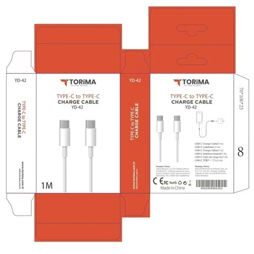 TORİMA TYPE-C TO TYPE-C CABLE YD42